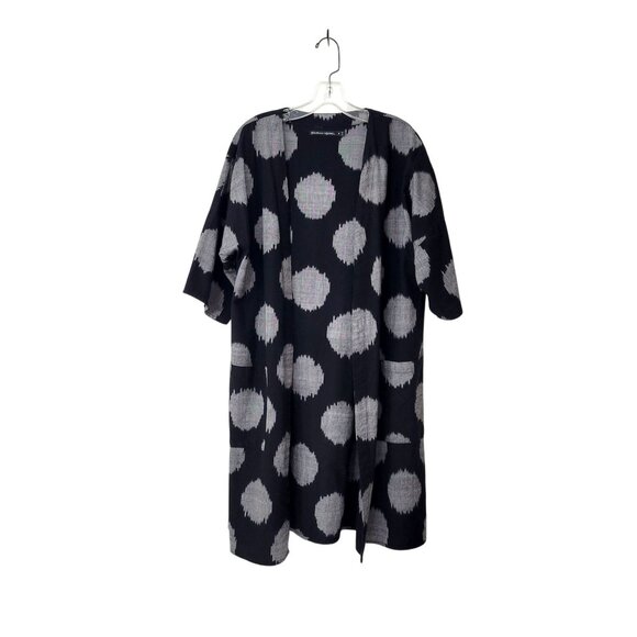 Gudrun Sjödén Tops - Gudrun Sjödén Organic Cotton Black & Gray Polka Dot Kimono Size Small